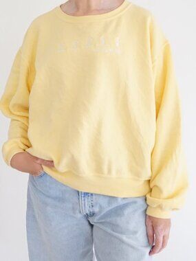 Vintage Gitano Yellow Lighthouse Graphic Cotton Blend  Sunny Sweatshirt 2XL